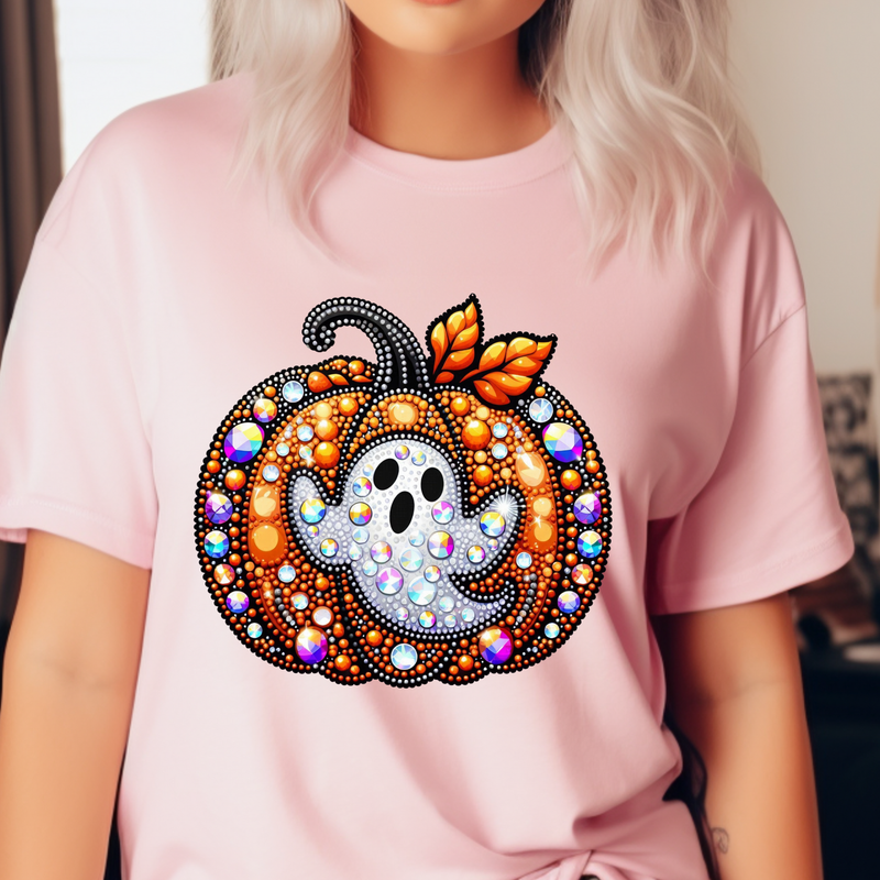 Faux Rhinestone Pumpkin and Ghost