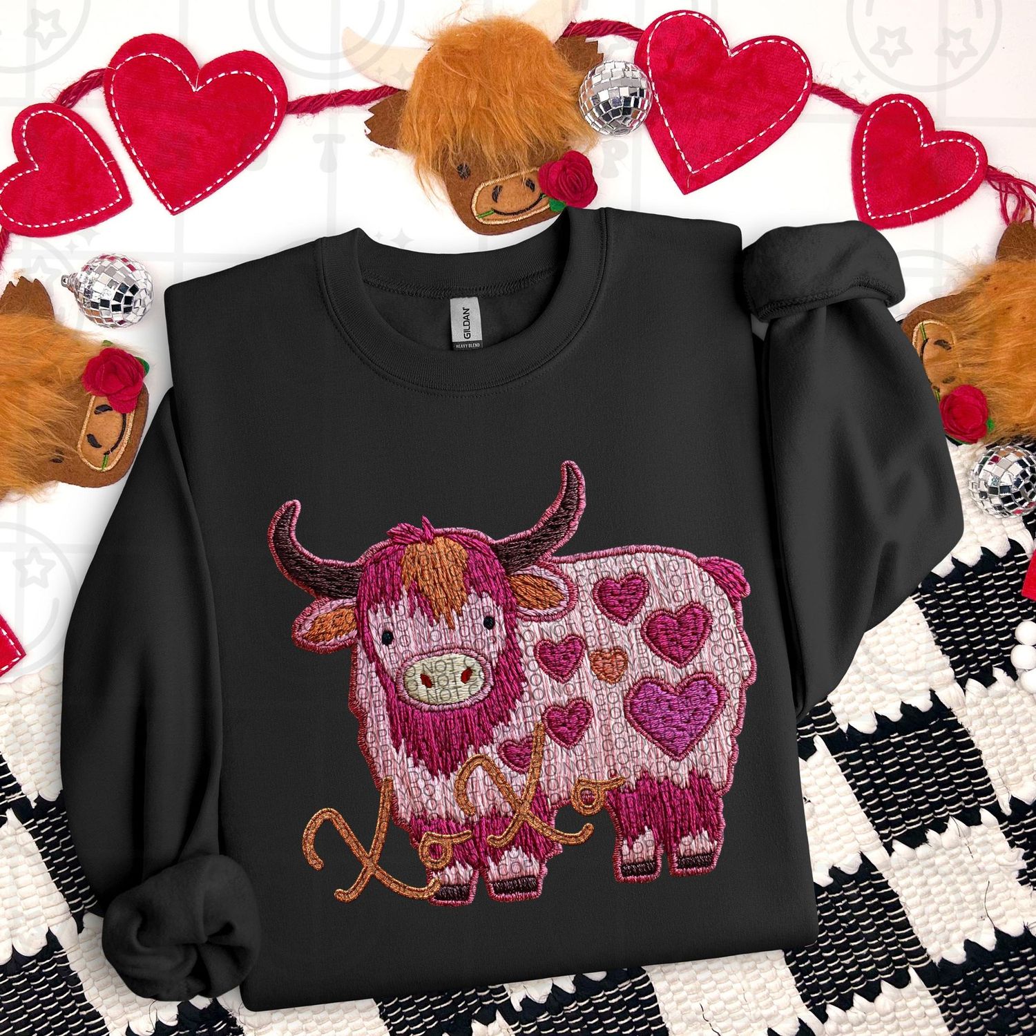 XOXO Pink Highland Cow