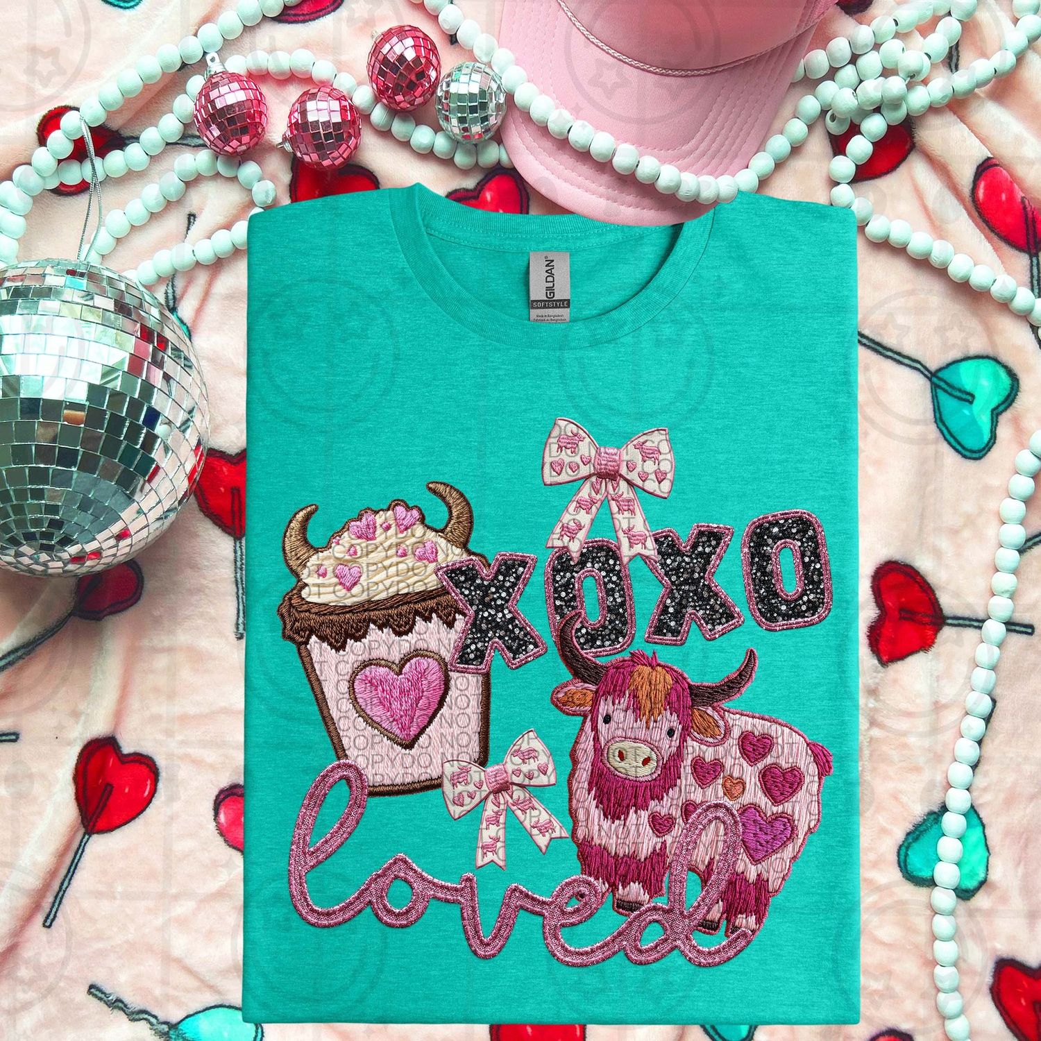 Loved XOXO Pink Highland Cow Coffee