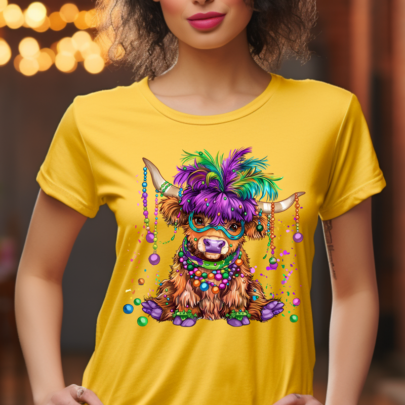 Mardi Gras Highland Cow