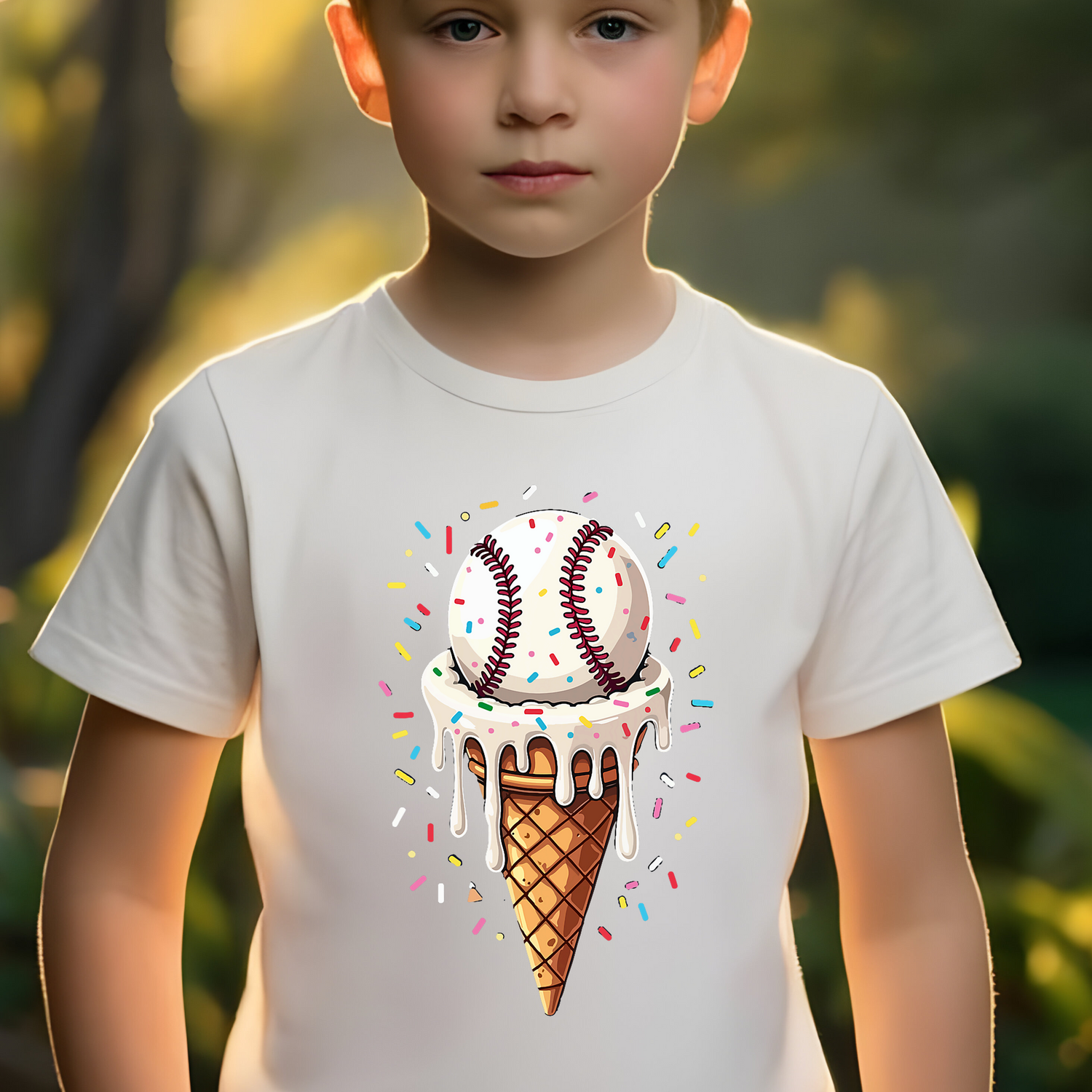 Baseball Ice Cream Cone Drip