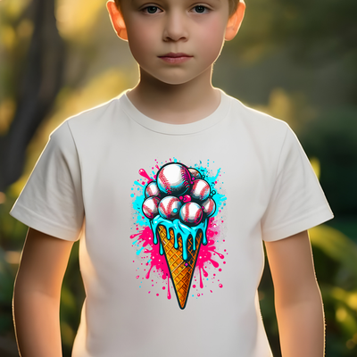 Baseball Ice Cream Cone Drip