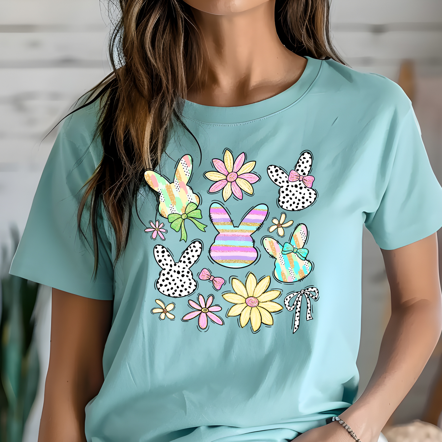 Easter Bunnies and Flowers