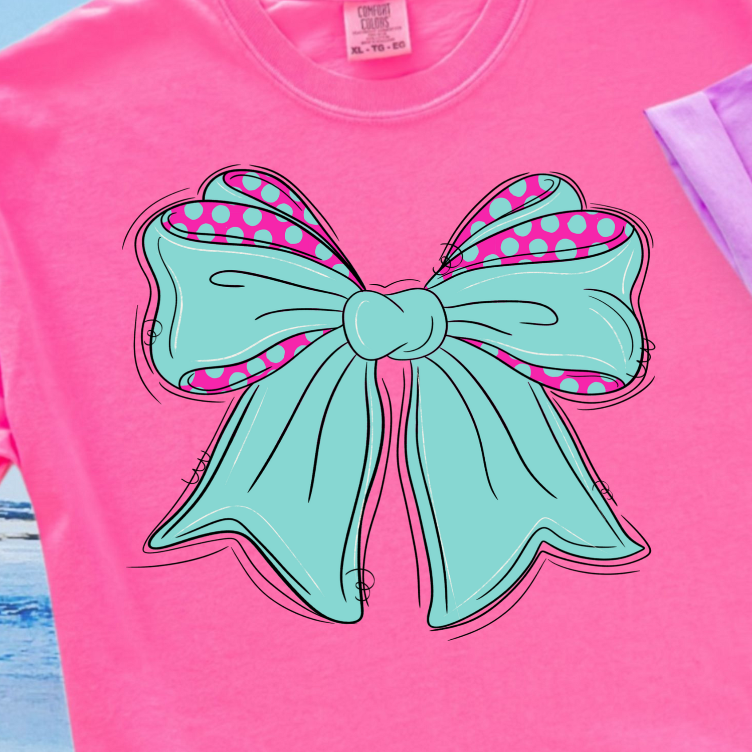 Pink and Turquoise Bow