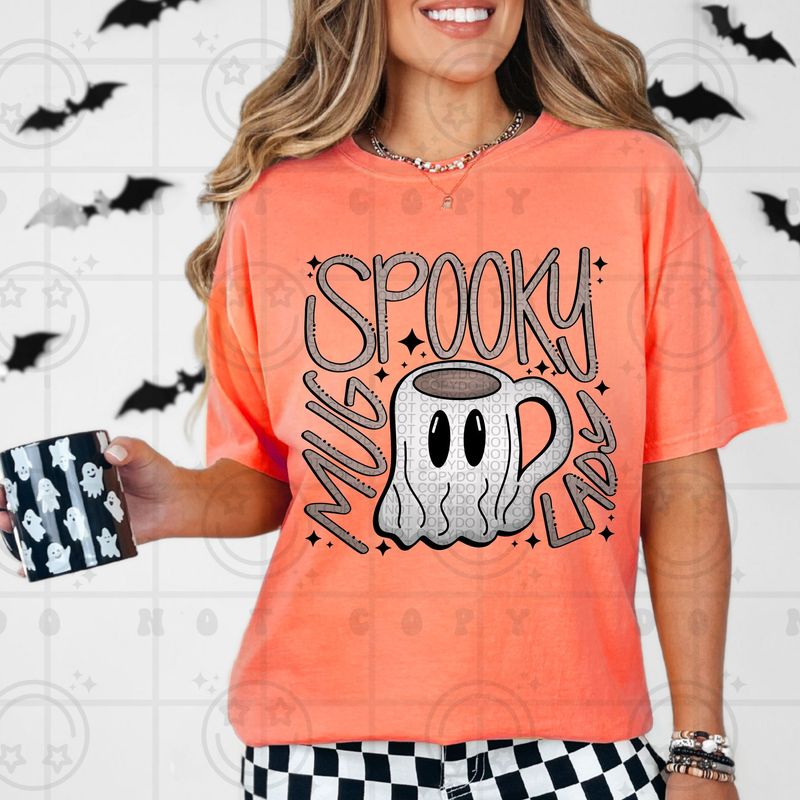Spooky Mug Lady Tee