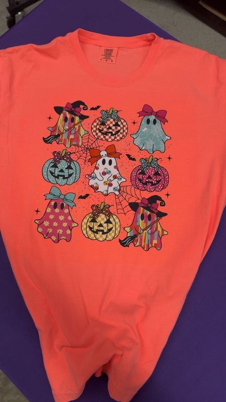 Colorful Ghost & Pumpkins Tee