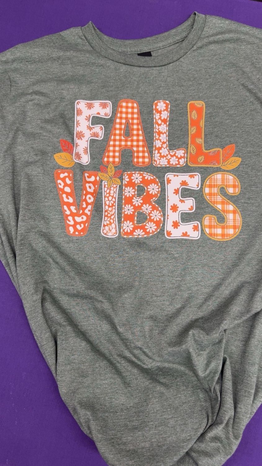 Fall Vibes Gildan Soft Style Military Green Tee