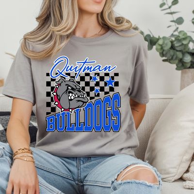 Quitman Bulldogs Mascot Grey Tee or DTF Transfer