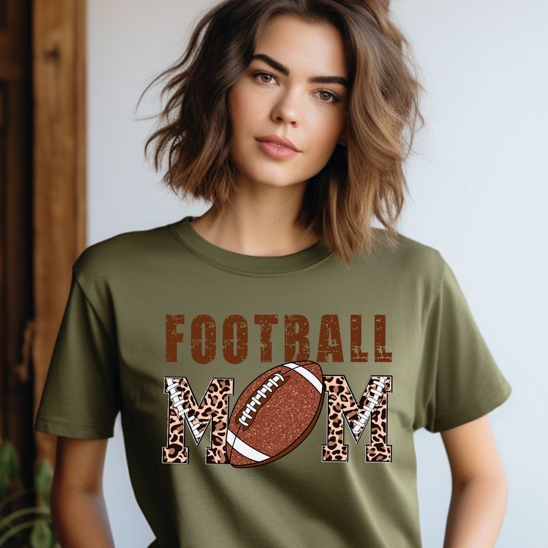 Football Mom Leopard glitter