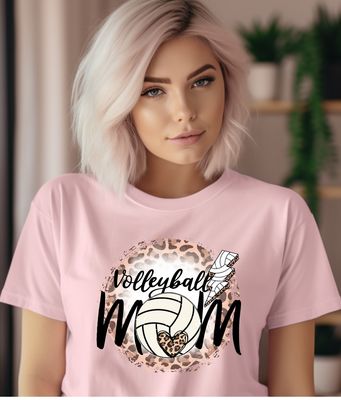 Volleyball Mom Leopard Lightning Bolt