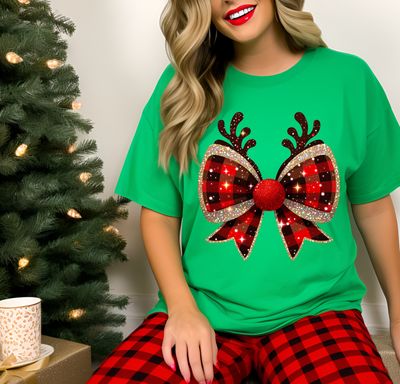 Reindeer Christmas Bow Reindeer Christmas Bow