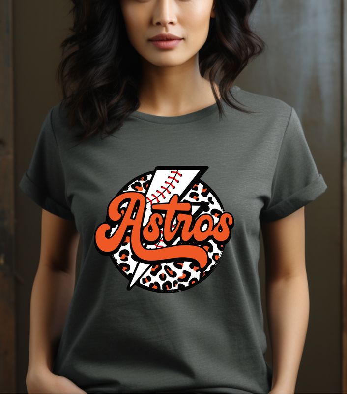 Astros Leopard Lightning Bolt