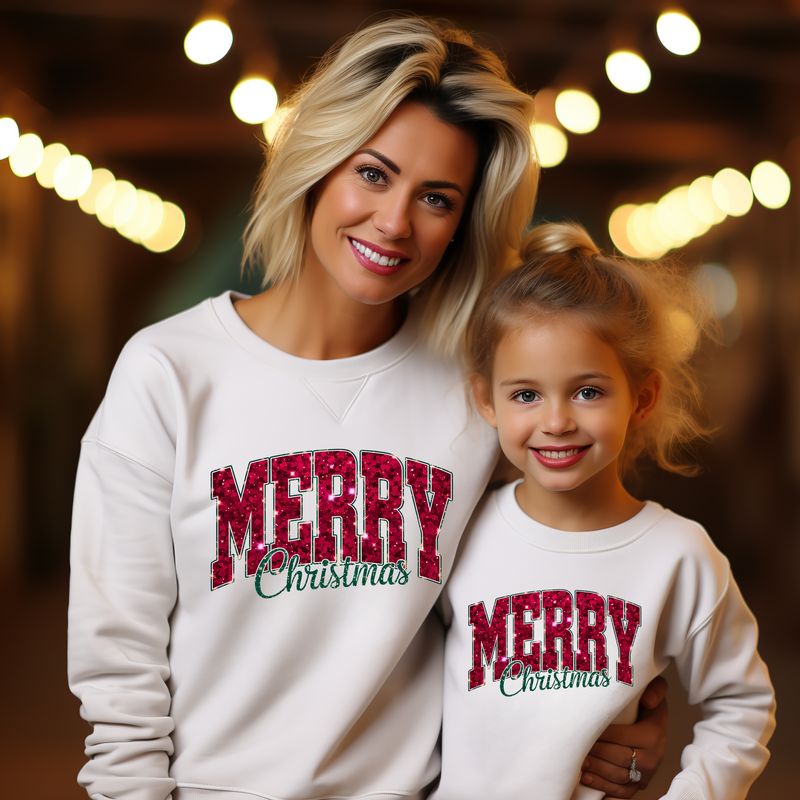 Faux Glitter Merry Christmas