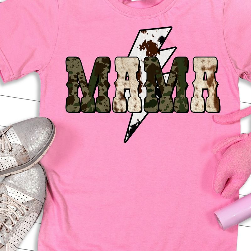 Mama Cowhide Lightning Bolt