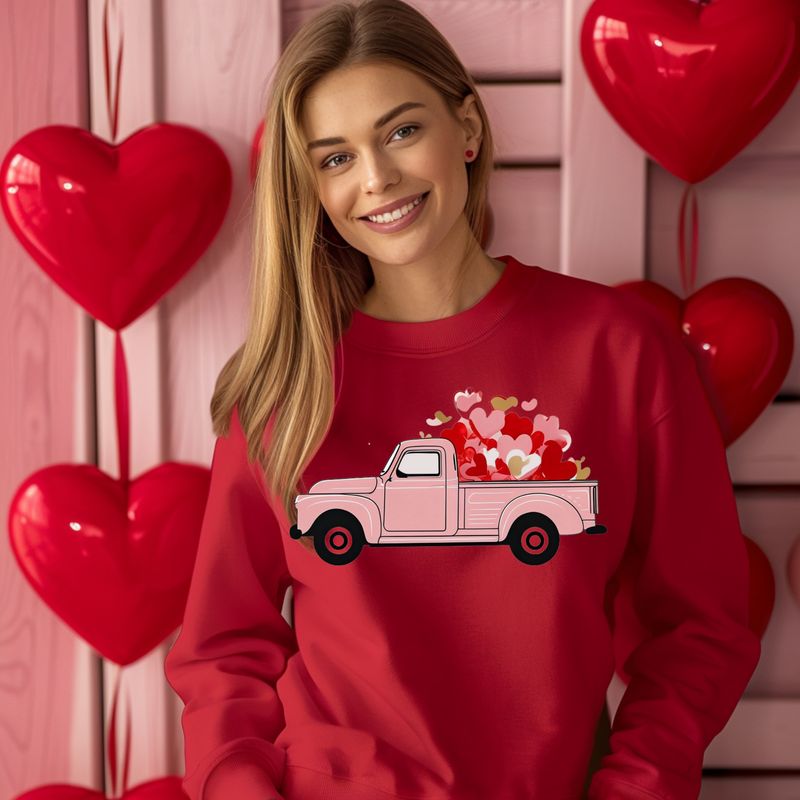 Pink Truck with Hearts