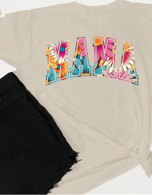 Groovy Flower MAMA Sand Tee Groovy Flower MAMA Sand Tee