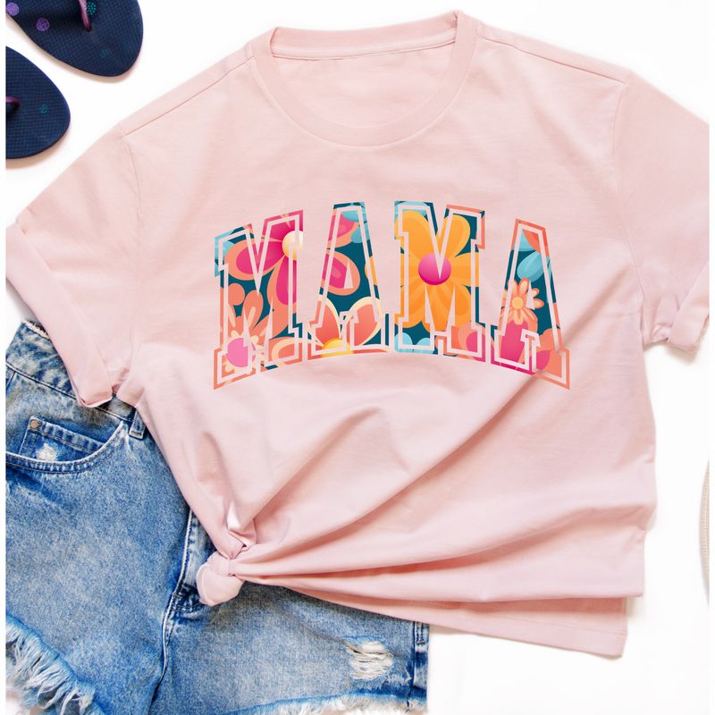 Groovy Flower MAMA Pink Tee