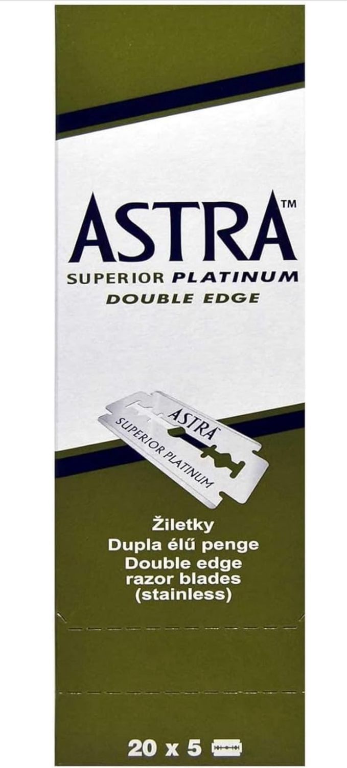 Astra Superior Premium Platinum Double Edge Safety Razor Blades, 100 count