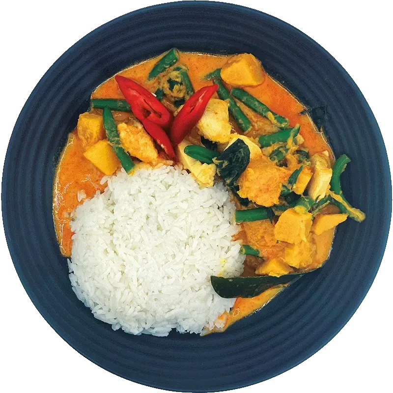 Panaeng Curry with chicken and rice