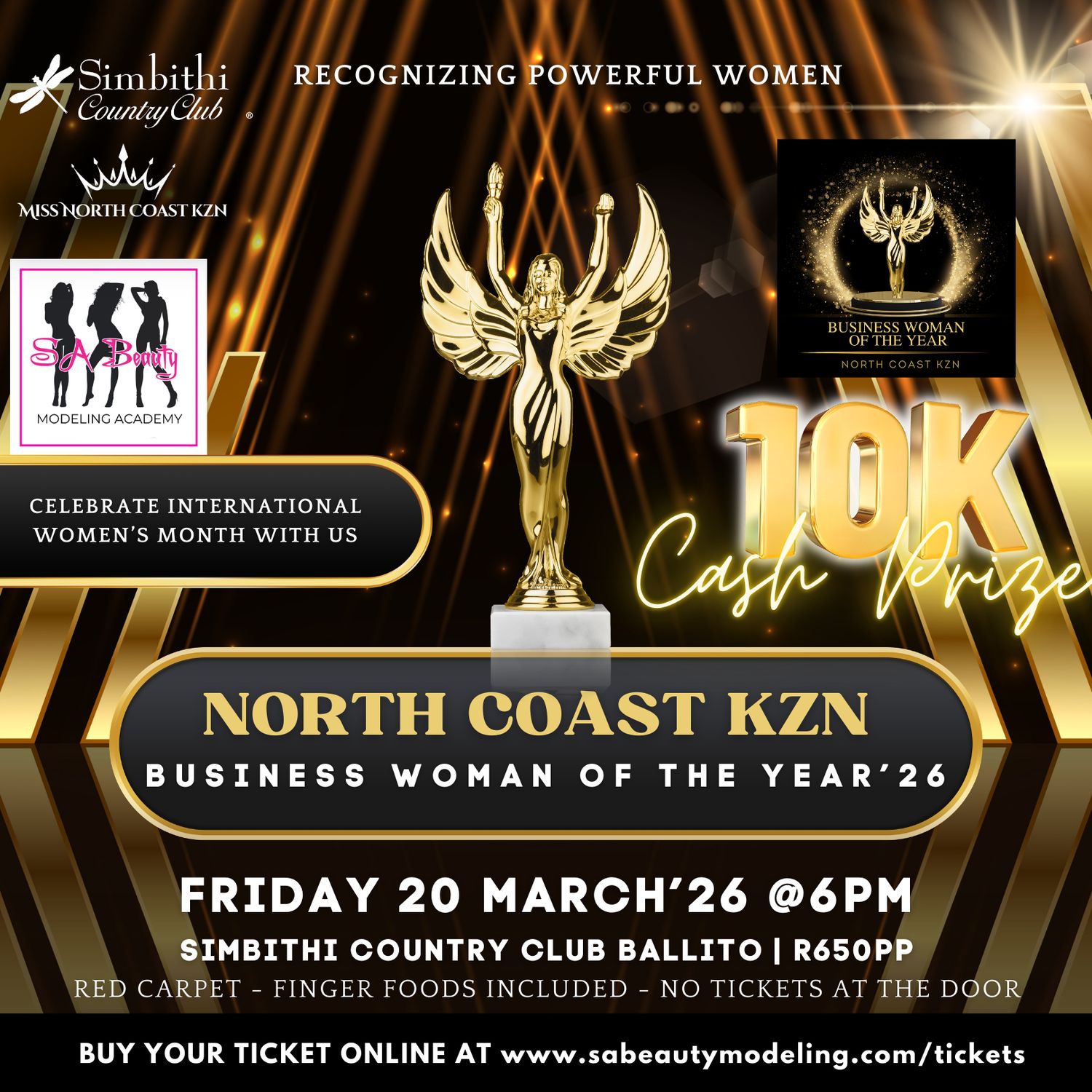 Ticket to North Coast Business Woman of the Year Awards 20 March - Ballito