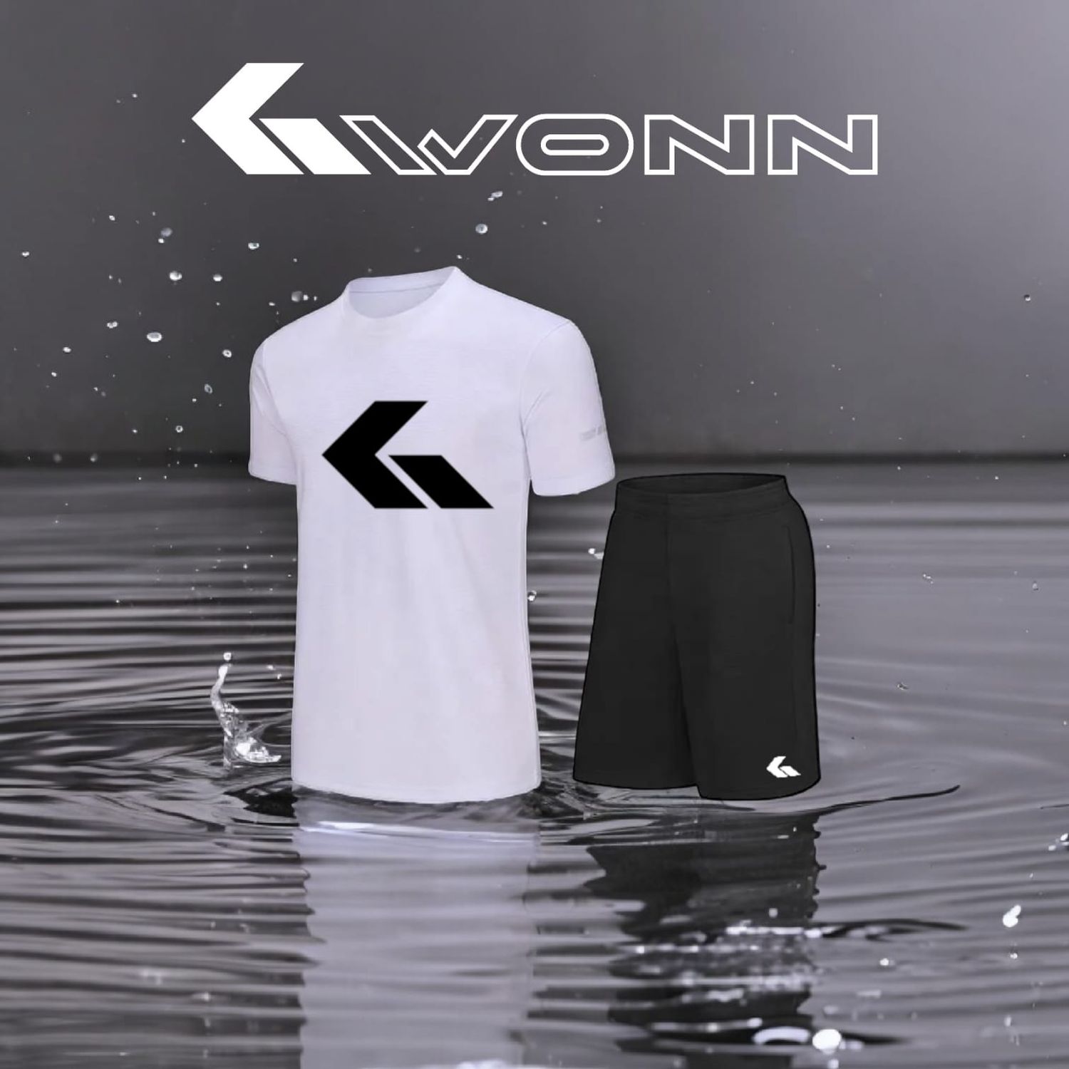 Pristine white shirt with sleek black shorts