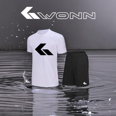 Pristine white shirt with sleek black shorts