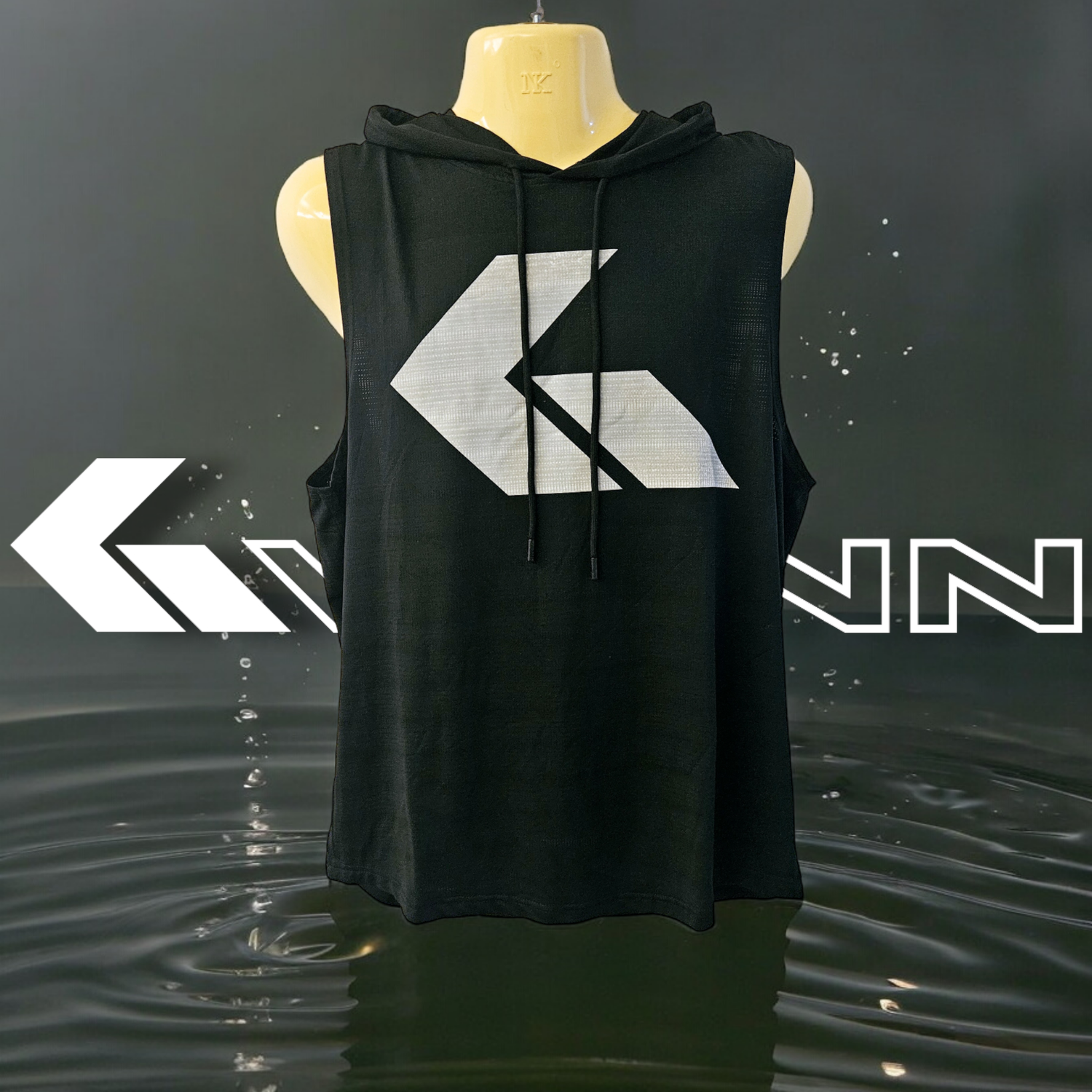 The GWONN &quot;G-Force&quot; Sleeveless Hooded Shirt BLACK