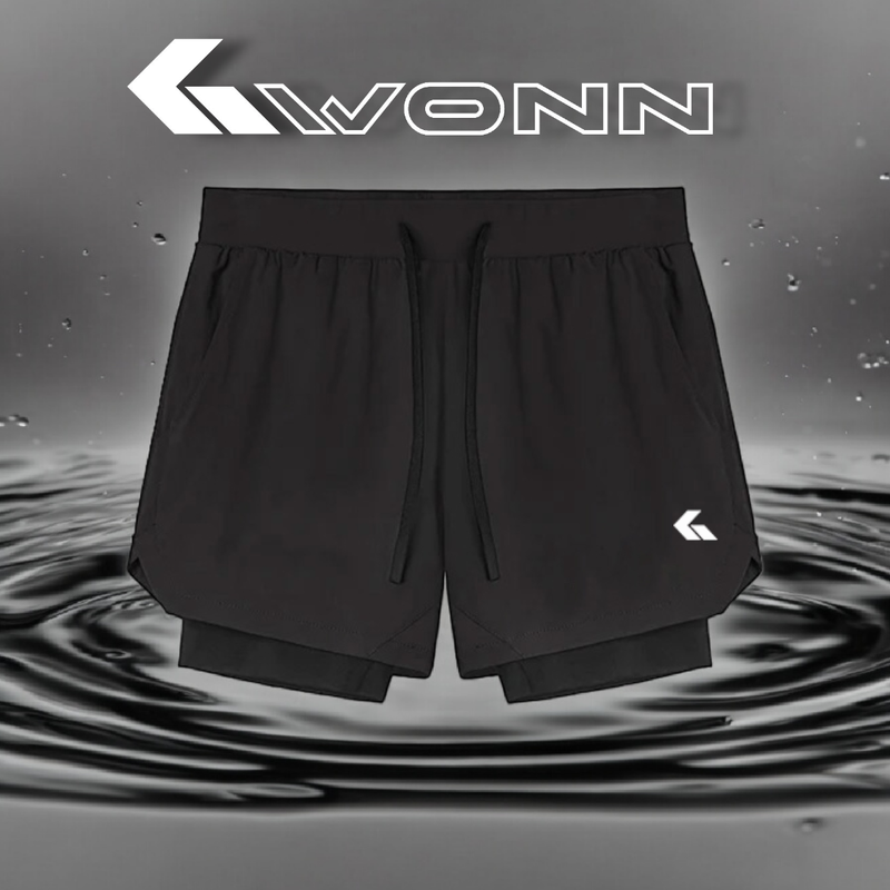 The GWONN &quot;FlexPro&quot; Two-in-One Padel Shorts BLACK