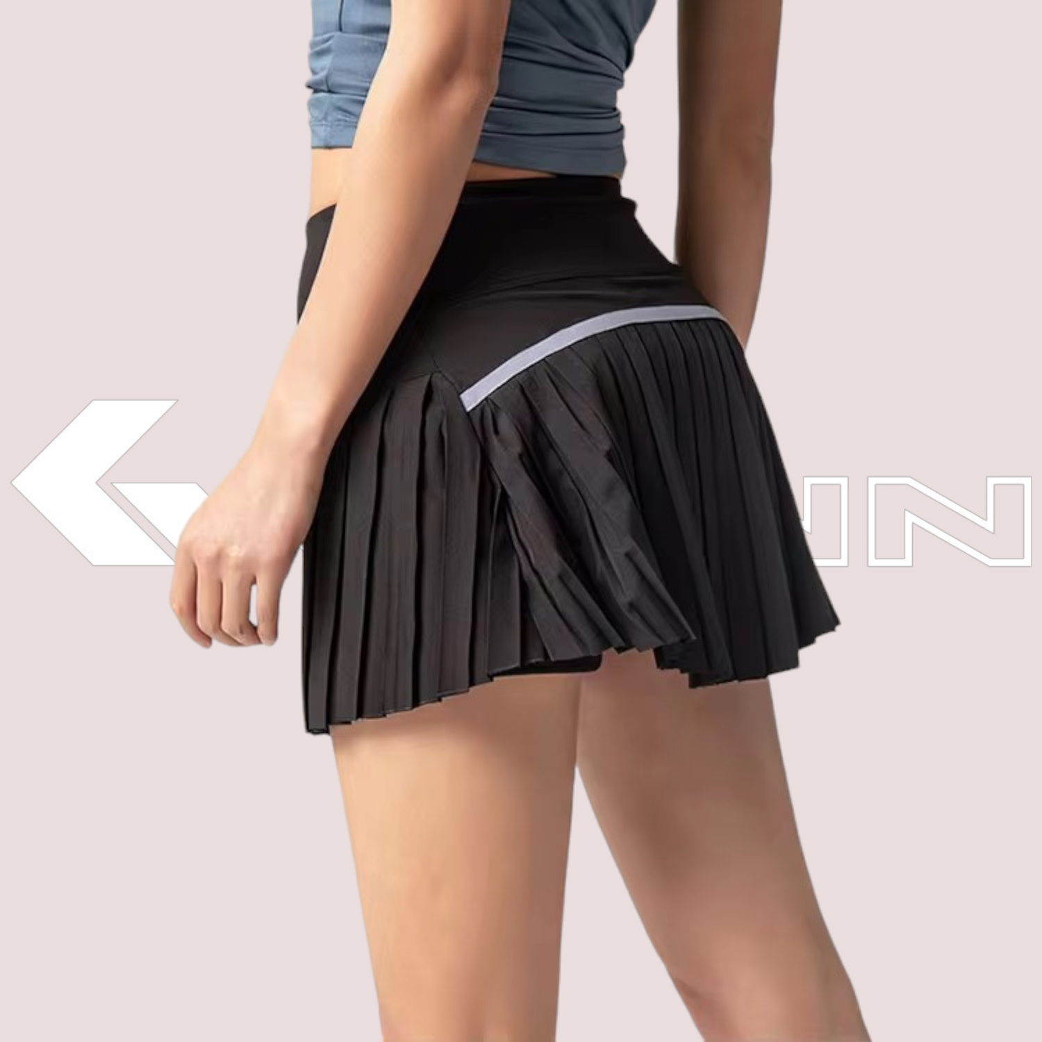 Pleated Mini Padel Skirt - Black