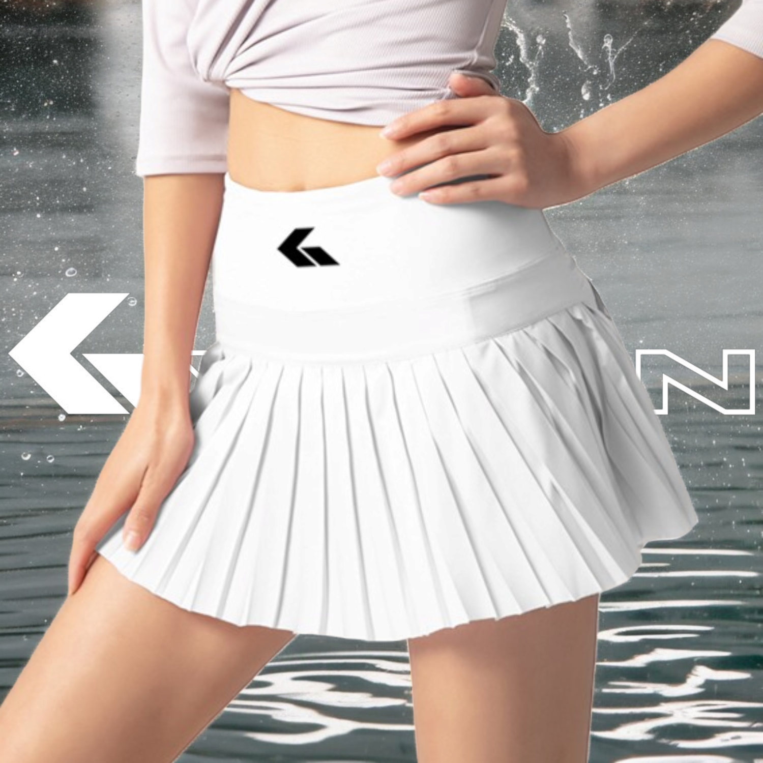 Women&#39;s Pleated Padel &amp; Tennis Mini Skirt in White