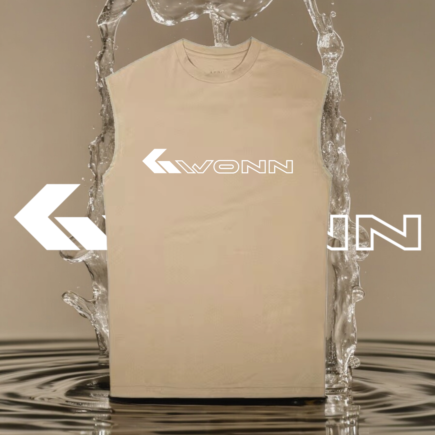 The GWONN &quot;Active Fusion&quot; Sleeveless Shirt SAND