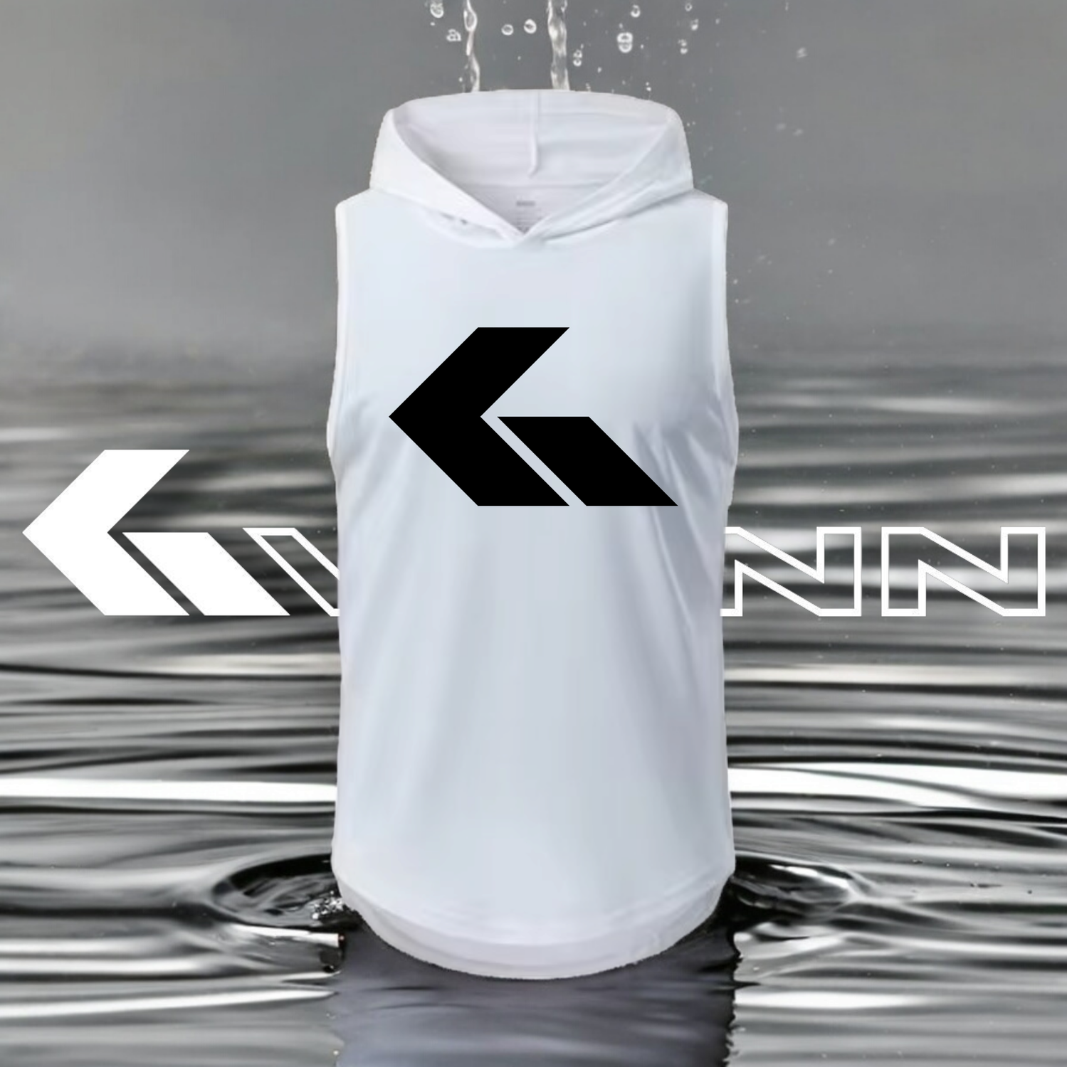 GWONN Hooded Vest Shirt WHITE