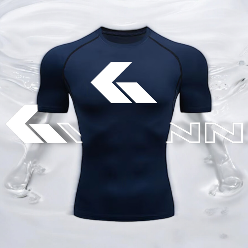 Men&#39;s Quick Dry Compression Sports Shirt - Navy Blue Edition