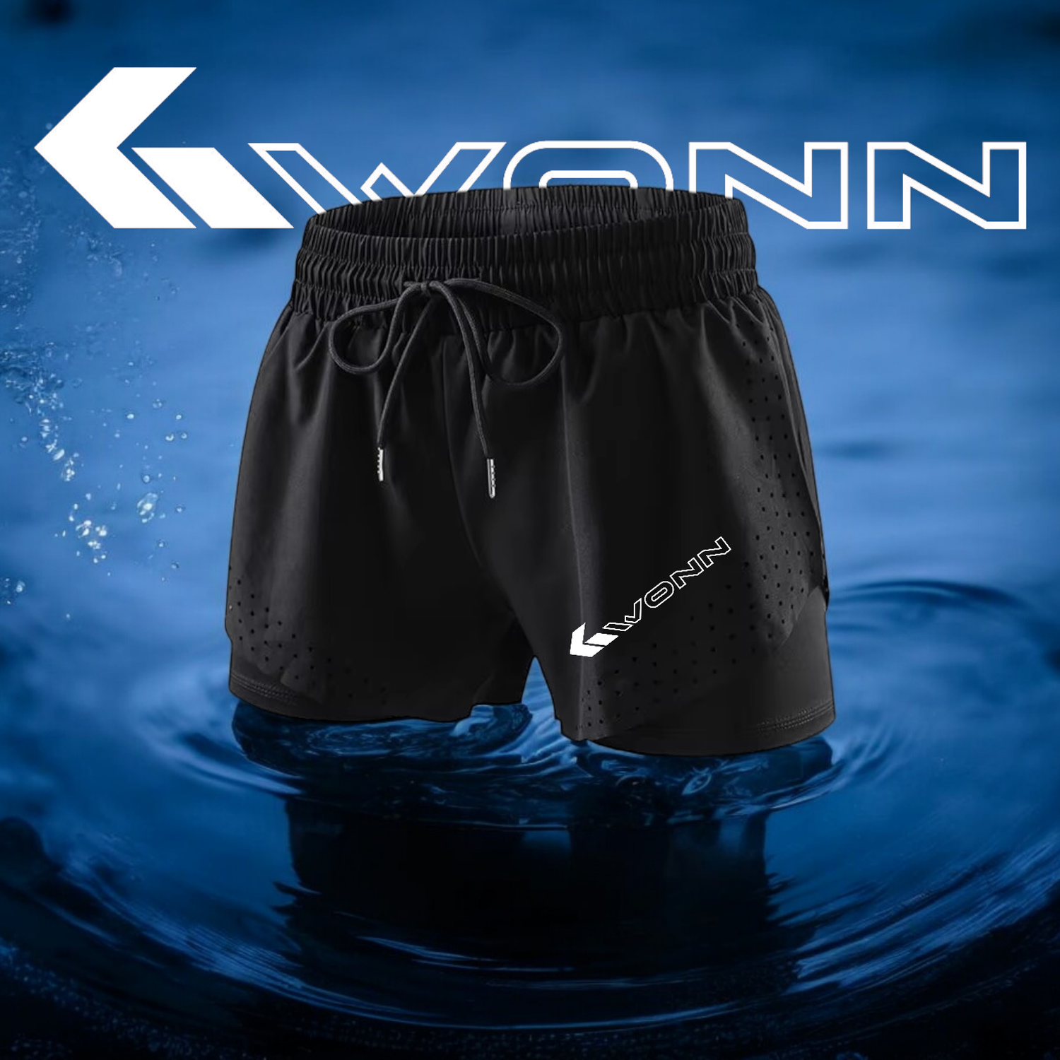 GWONN AirFlex 2-in-1 Woman  Padel Shorts - BLACK