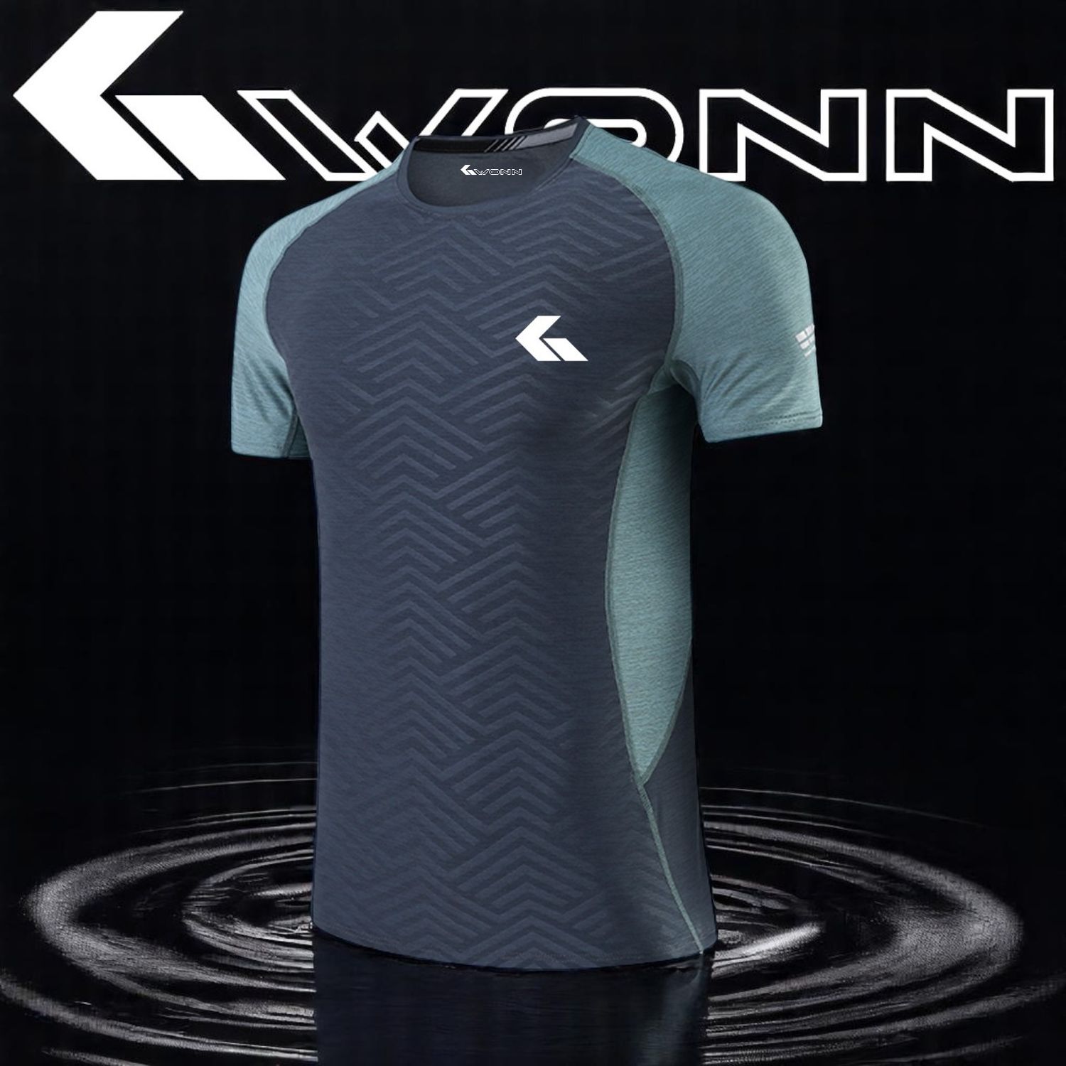 JESS Padel Shirt by GWONN - DARK GREY/GREEN