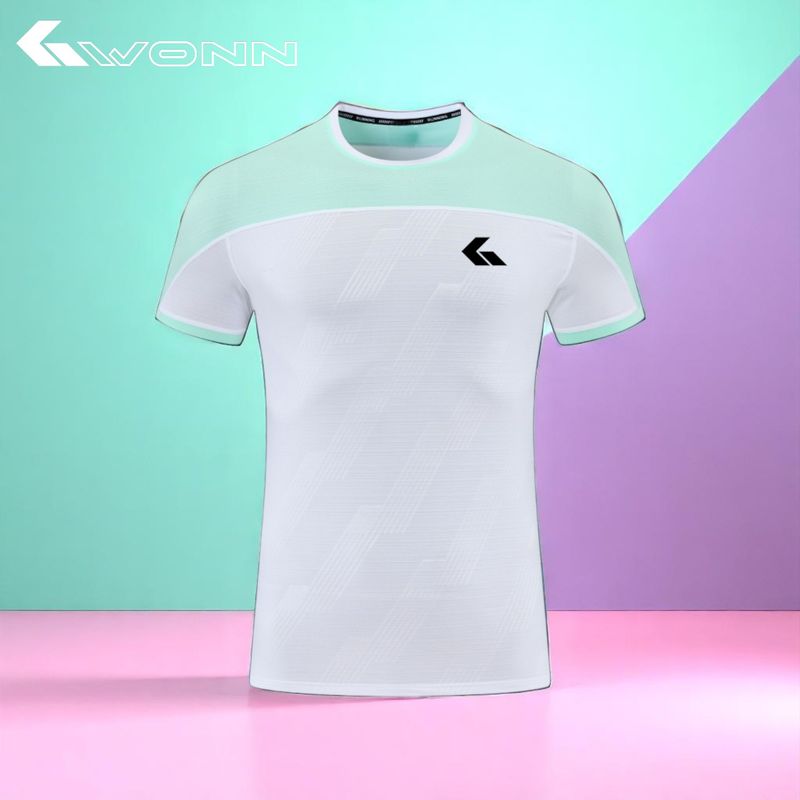 GWONN Retro Ace Tee - WHITE/TURQUOISE