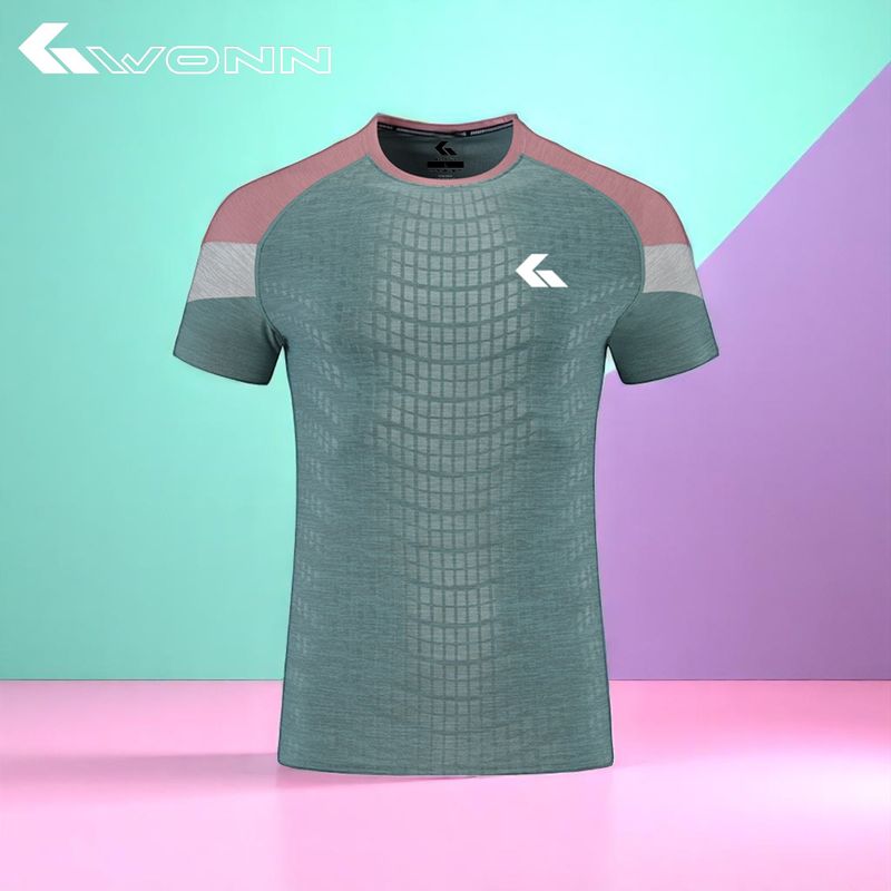 GWONN Retro Ace Tee - GREEN/PINK/GREY