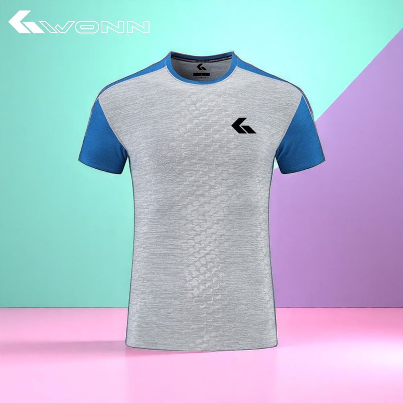 GWONN Retro Ace Tee - GREY/BLUE
