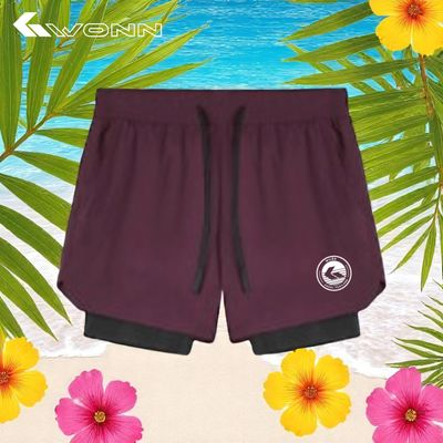 The GWONN &quot;FlexPro&quot; Two-in-One Padel Shorts BURGUNDY
