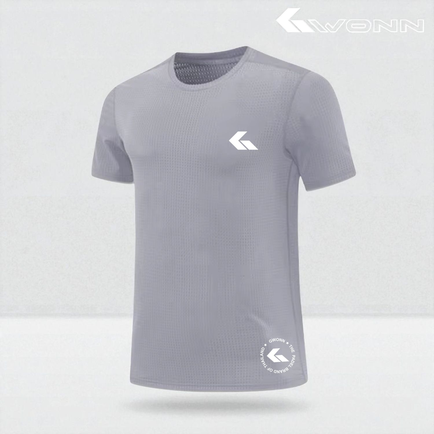 GWONN PRO FIT MESH Padel Tee - LIGHT GREY, Size: EUR M, Color: LIGHT GREY