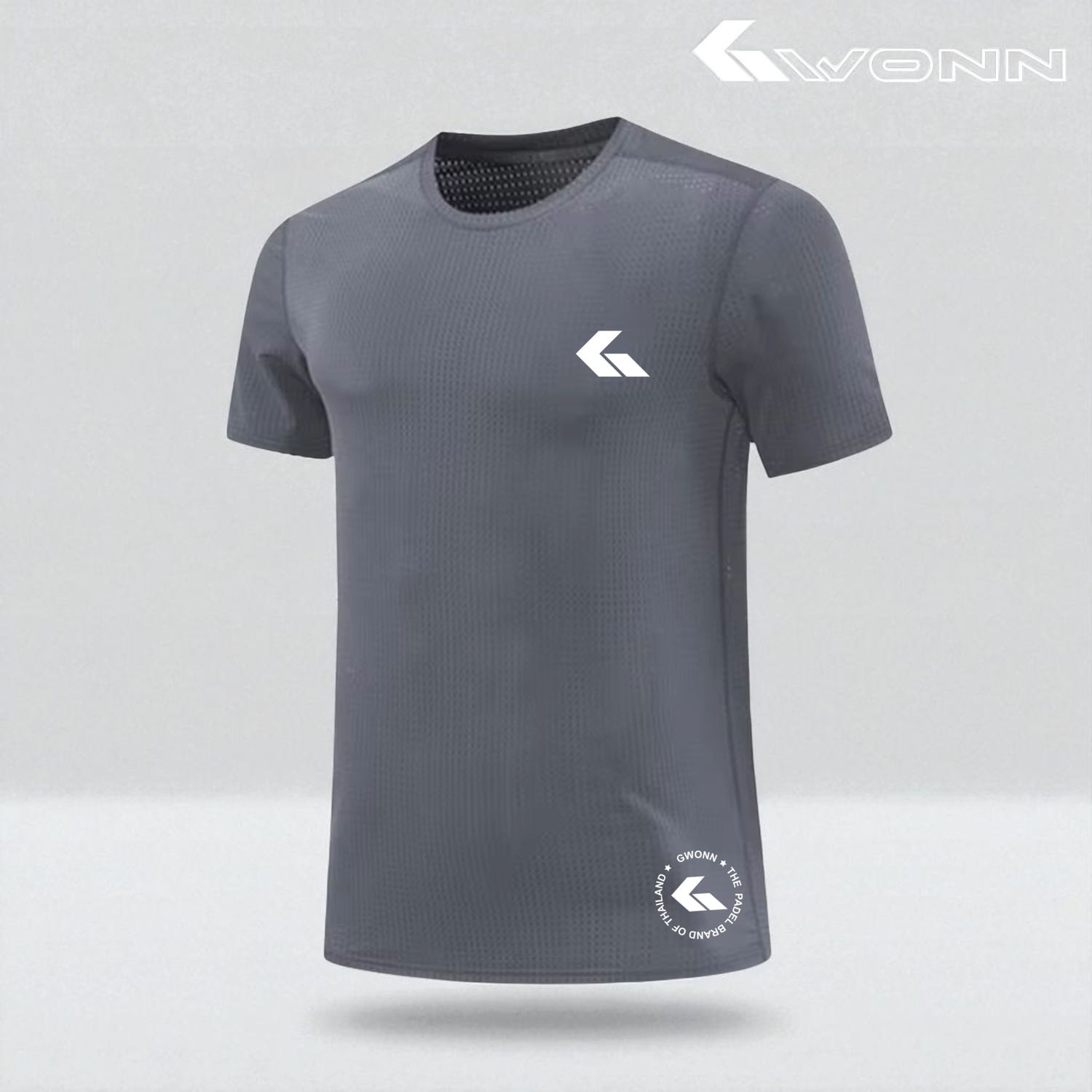 GWONN PRO FIT MESH Padel Tee - DARK GREY, Size: EUR M, Color: DARK GREY