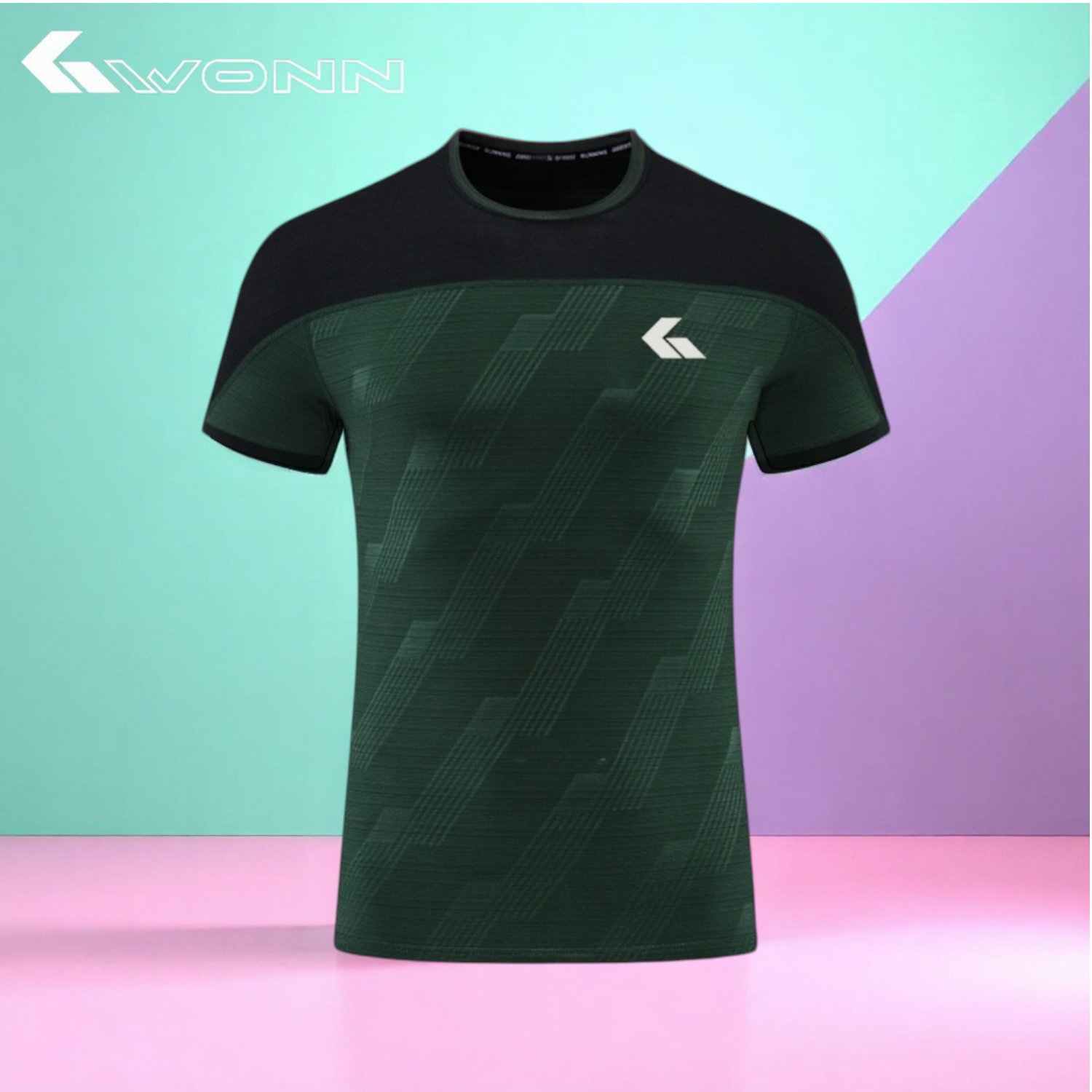 GWONN Retro Ace Tee - DARK FOREST GREEN/BLACK