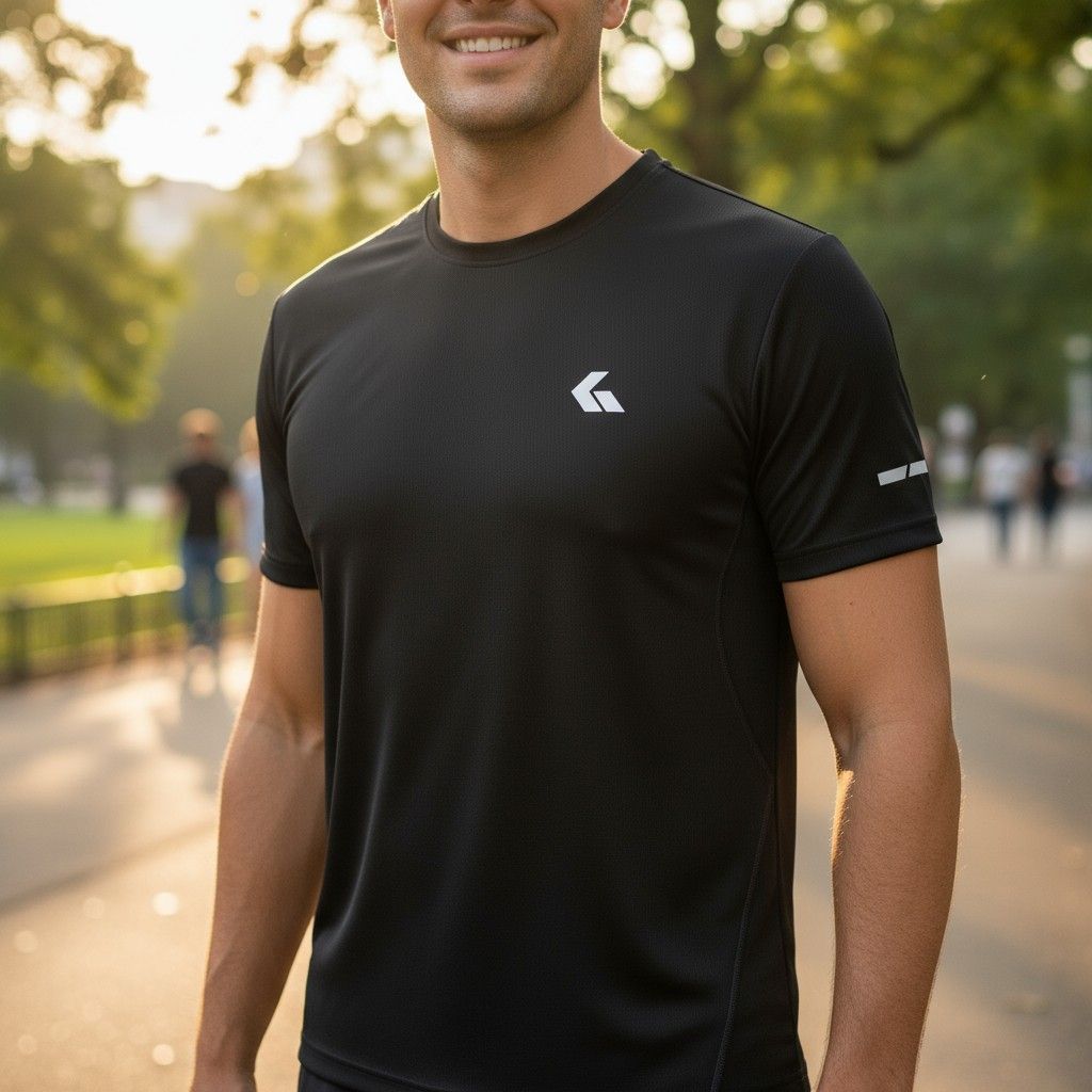 GWONN - STRIKE Padel Tee, Color: Black, Size: M