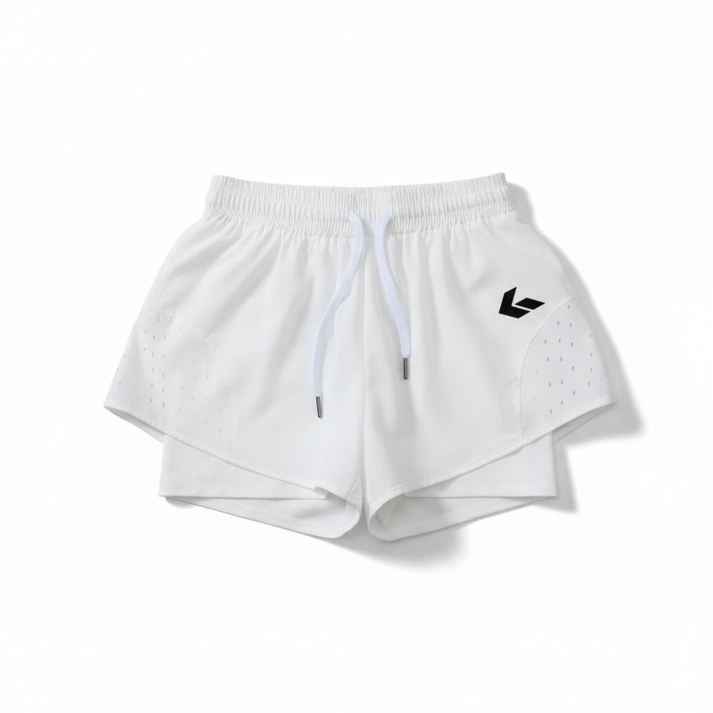 GWONN – EcoFlex 2-in-1 Women&#39;s Sports Shorts, Color: White, Size: M