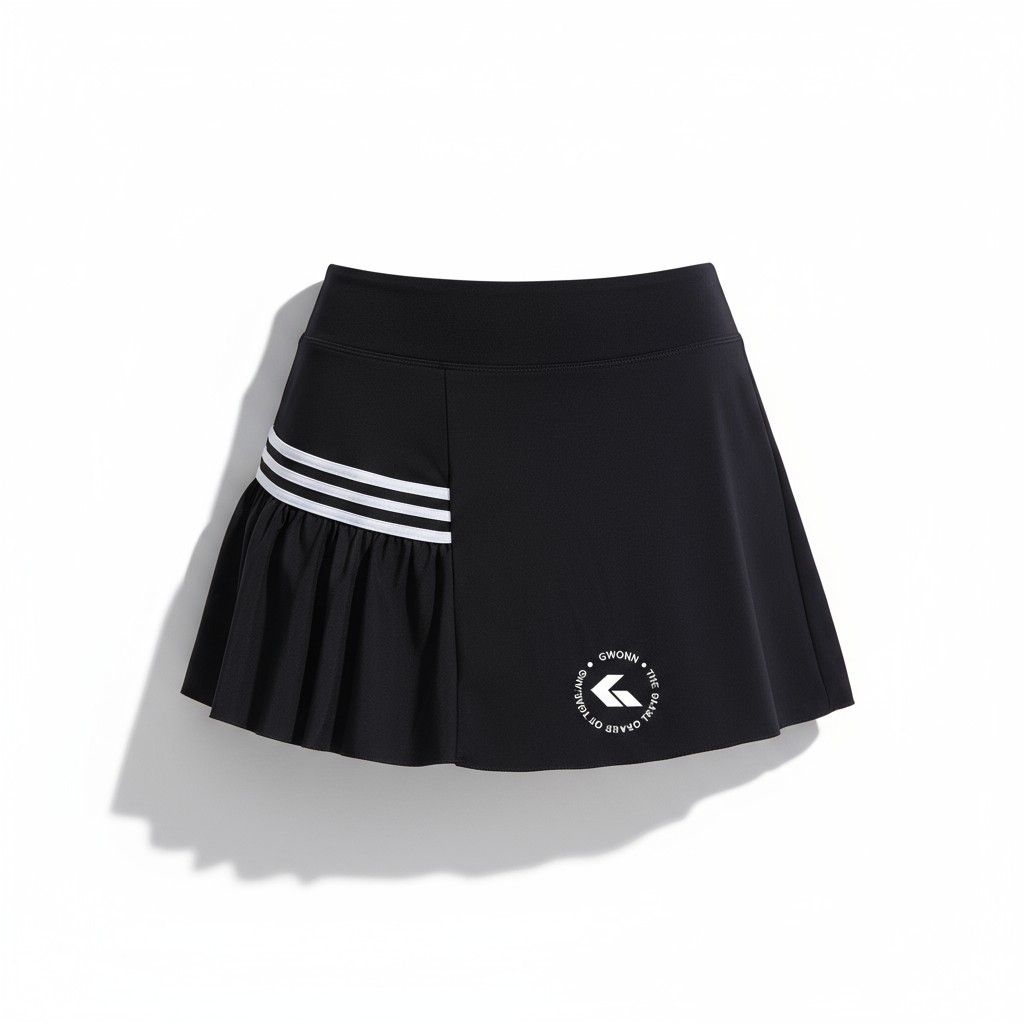 GWONN - MINI SKIRT with Stripes, Color: Black, Size: M