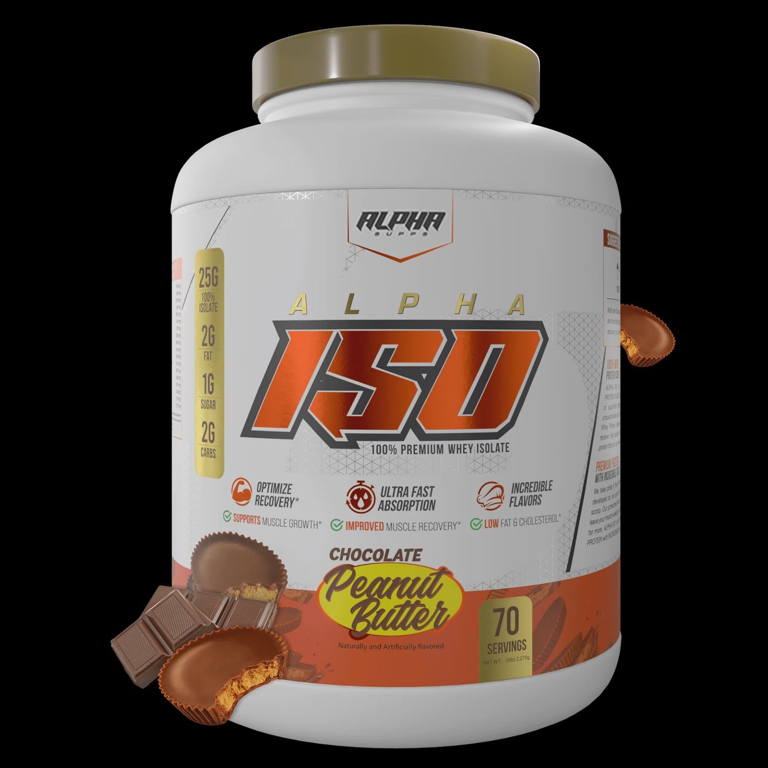 Alpha Supps Iso 5Lb, Flavor: Chocolate Peanut Butter