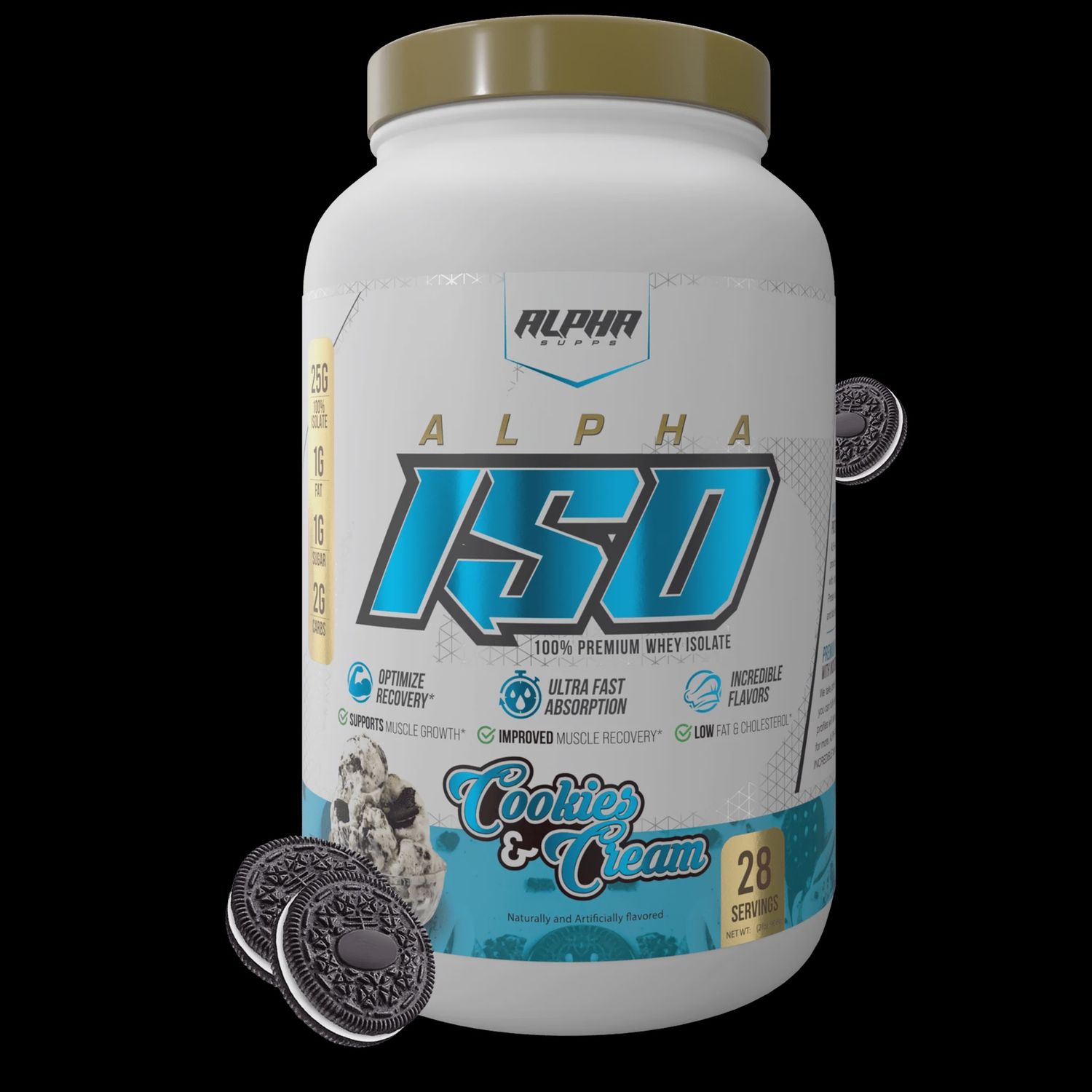 Alpha Supps Iso 2Lb, Flavor: Cookies &amp; Cream