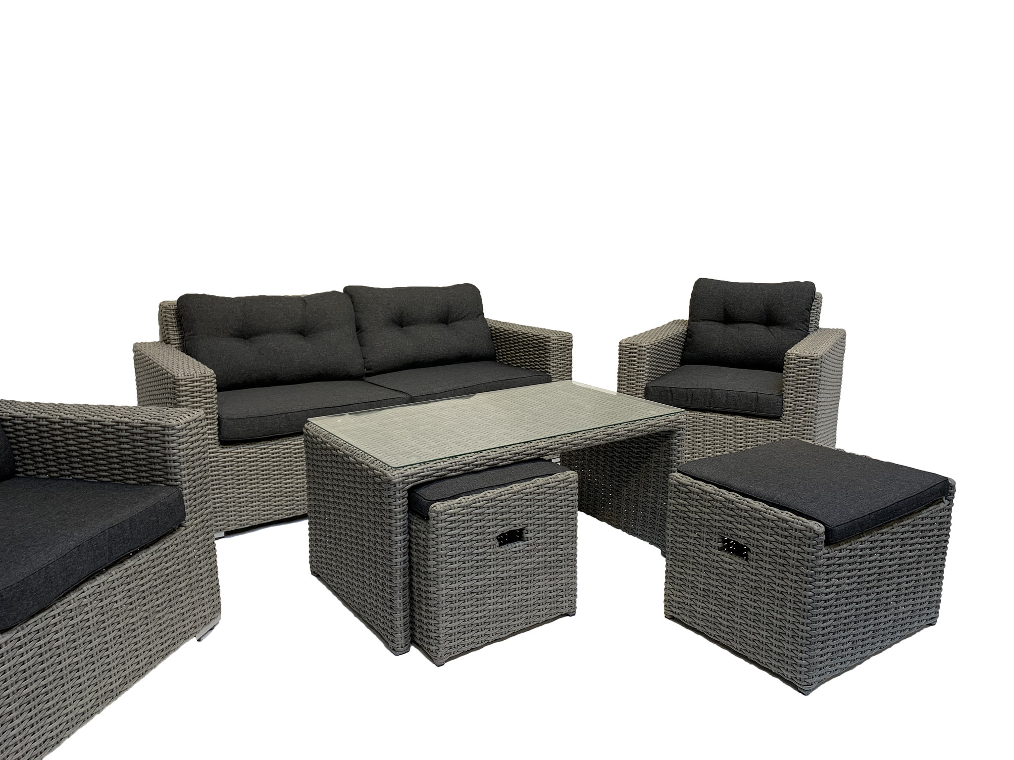 6-persoons Loungeset Garonne Blended Grey | Incl. tafel