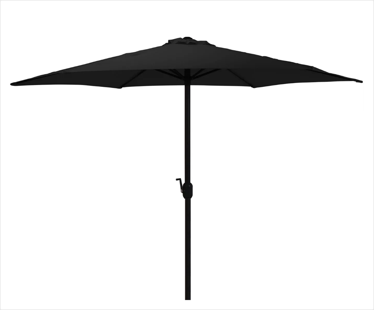 Parasol Zwart Ø300 cm voor Tuin en Terras | met handig opdraaisysteem