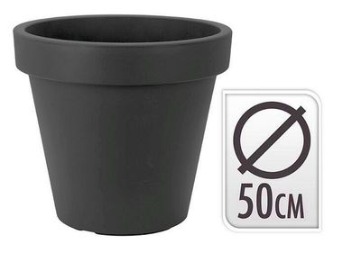 Bloempot kunststof rond 50cm antraciet 1049009